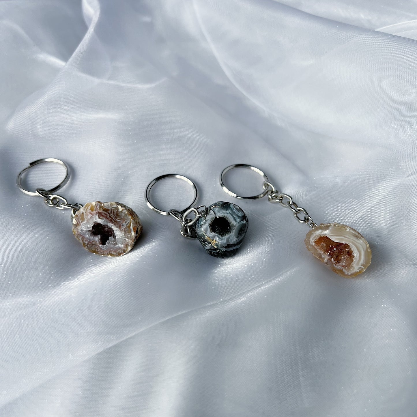 Agaat Geode - sleutelhanger