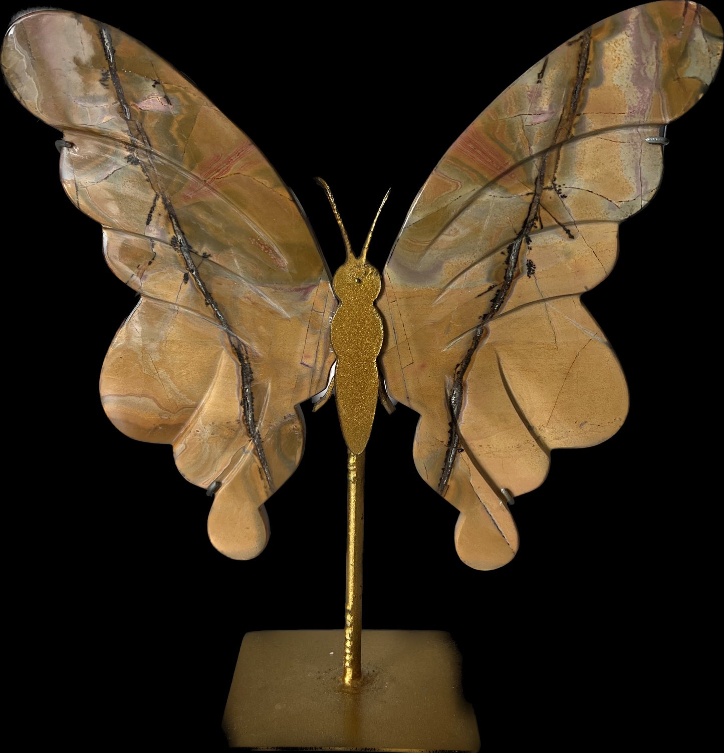 Grote agaat/jaspis vlinder op standaard