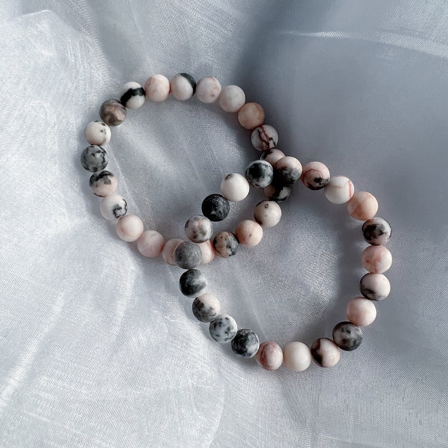 Roze zebra jaspis - kraal armband